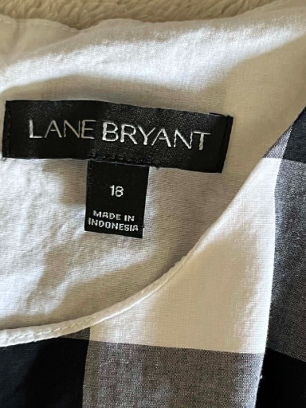 Lane Bryant Black and White Gingham Cotton Midi Dress - Picture 6 of 7
